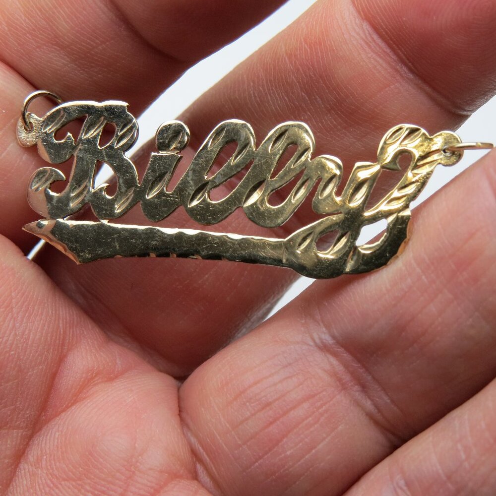 14k Gold Name Plate BILLY  Hand Made